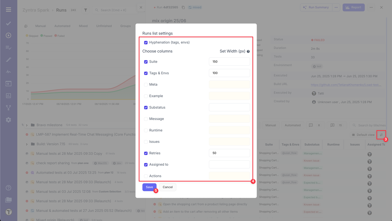 Testomat.io - RunReport Customization